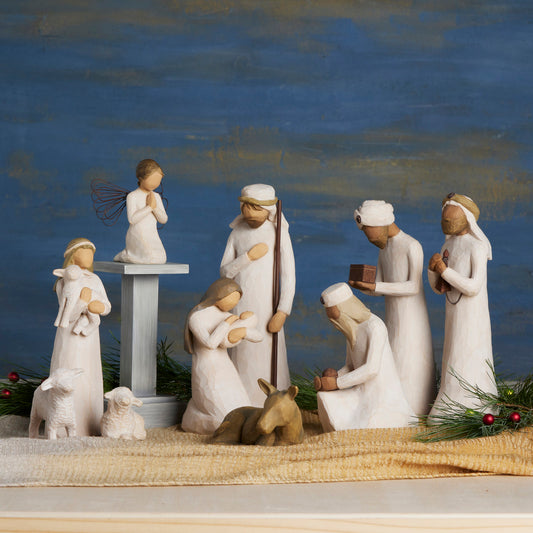 Nativity Starter Figures plus The Three Wisemen and Angel, 11-piece Set