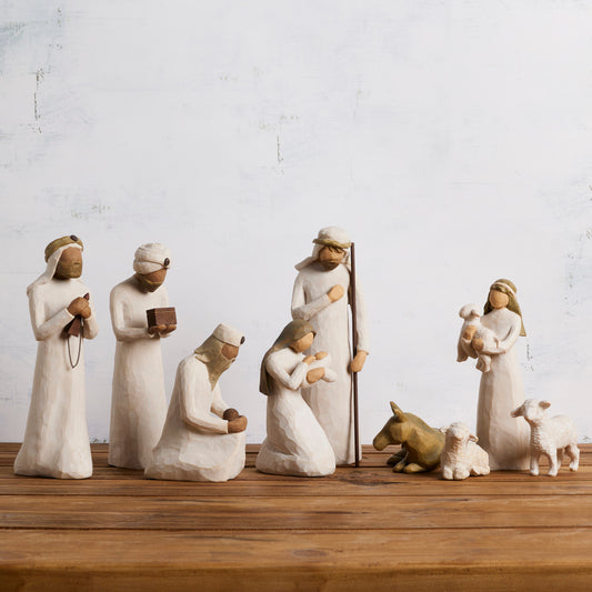 Nativity Starter Figures plus The Three Wisemen, 9-piece Set